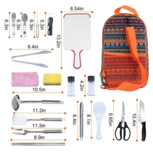 19Pcs Camping Cooking Utensil Kit